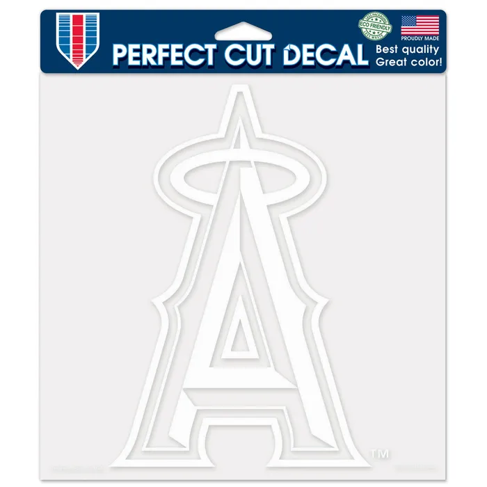 Los Angeles Angels White Perfect Cut Decal 8x8"