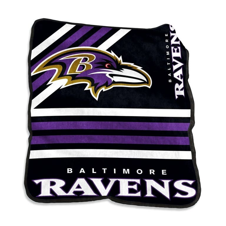 Baltimore Ravens Team Stripe Raschel Throw Blanket 50x60"