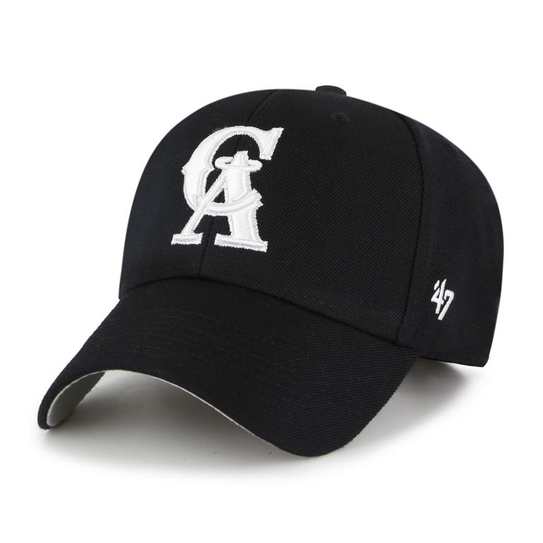 California Angels 1993 Black and White Cooperstown '47Brand MVP Adjustable Hat