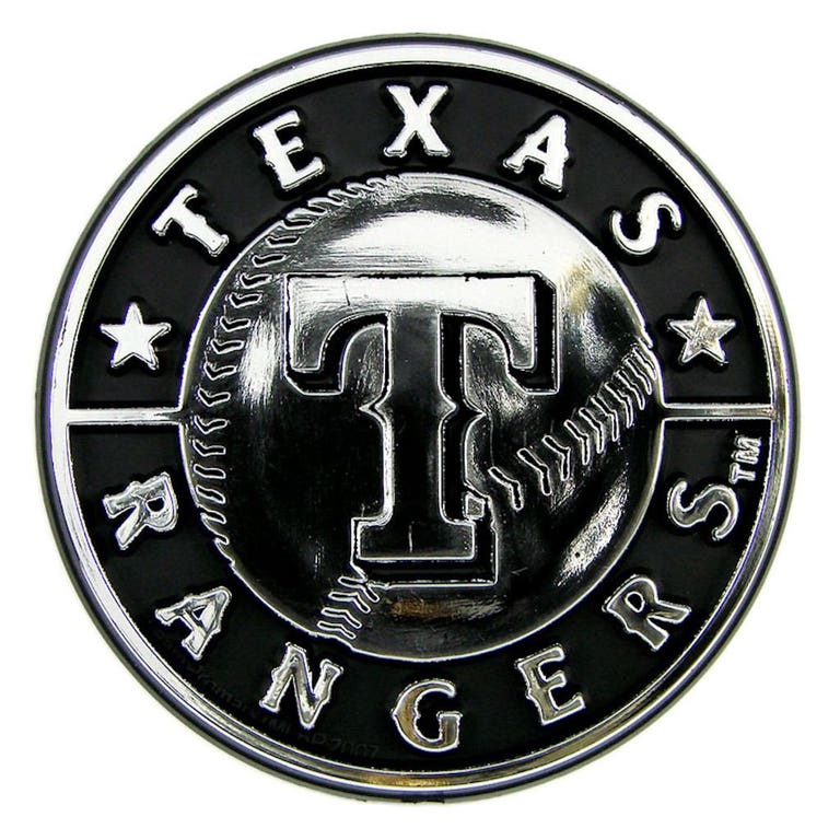 Texas Rangers Silver Auto Emblem