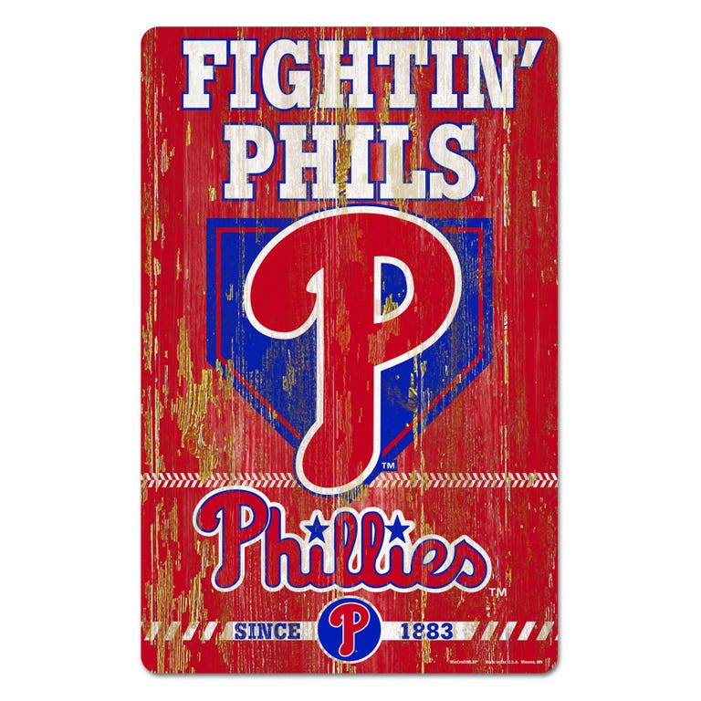 Philadelphia Phillies Wood Slogan Sign 11x17"