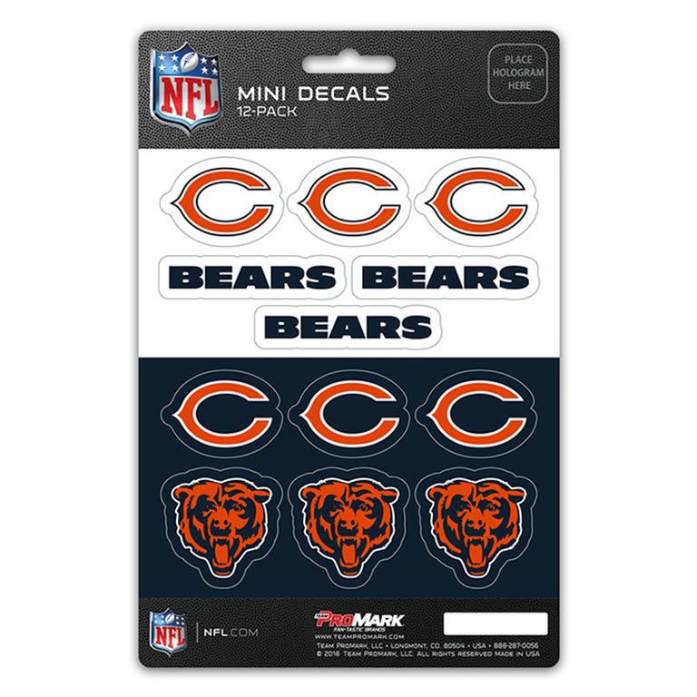 Chicago Bears Mini Decals 12pk Set