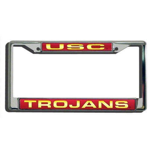 USC Trojans Red Laser Chrome License Plate Frame