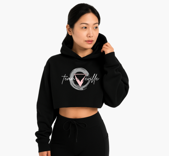 Black Crop Hoodie Team Eville Triangle Enzo