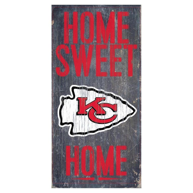 Kansas City Chiefs Wood Home Sweet Home Sign 6x12"
