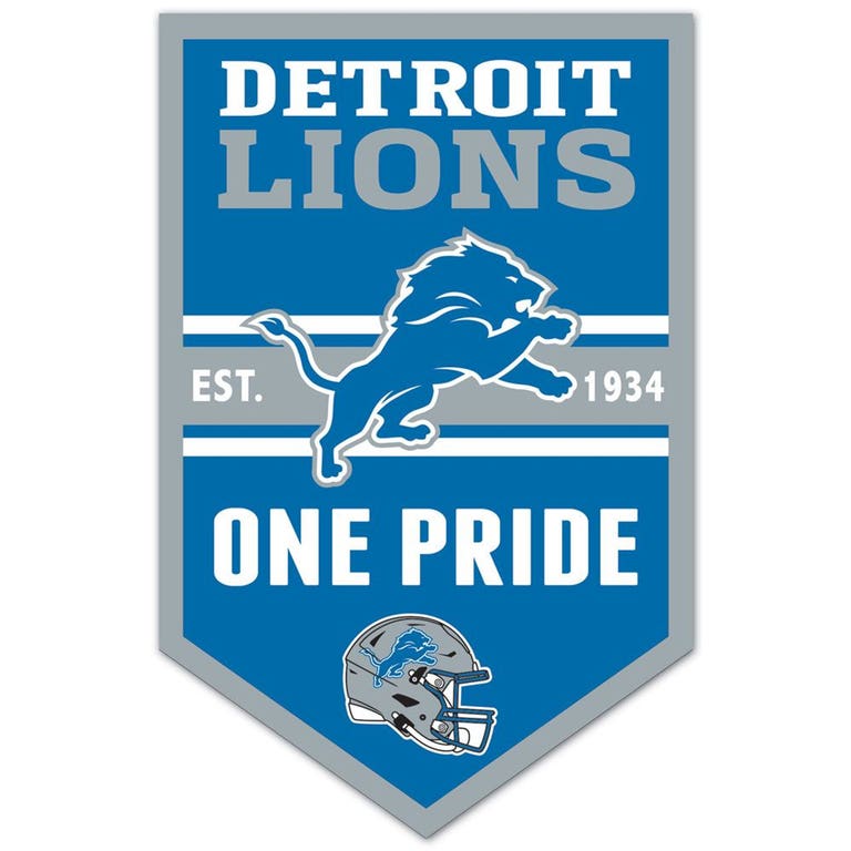 Detroit Lions Chevron Wood Banner Sign 11x17"