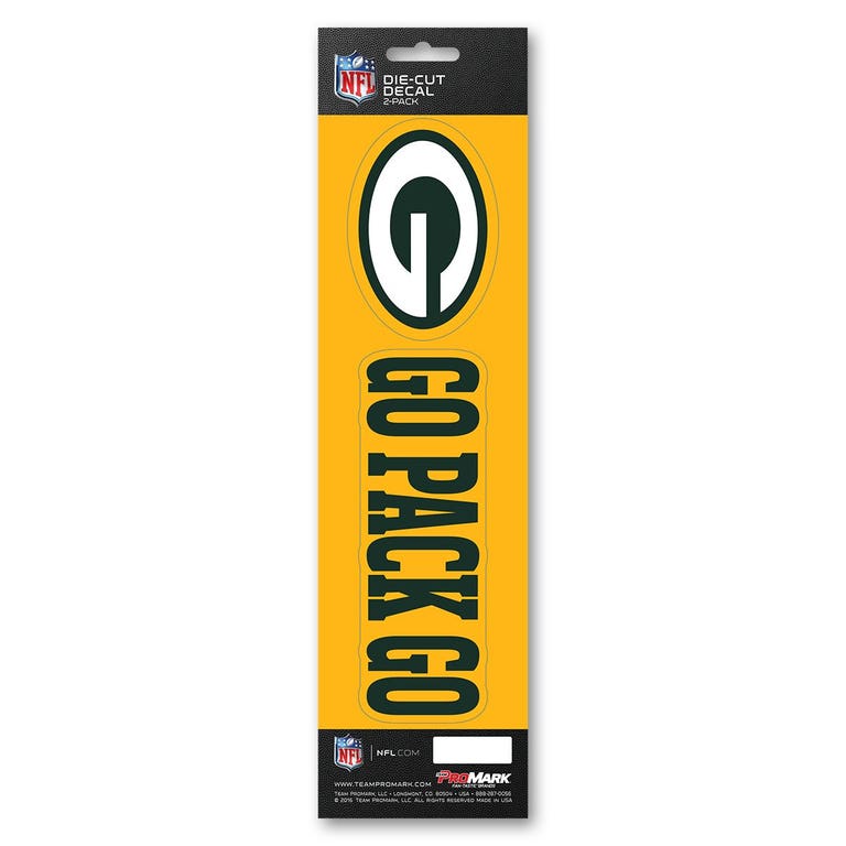 Green Bay Packers Slogan Die Cut Decal 2pk