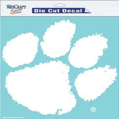 Clemson Tigers White Perfect Cut Decal 8x8"