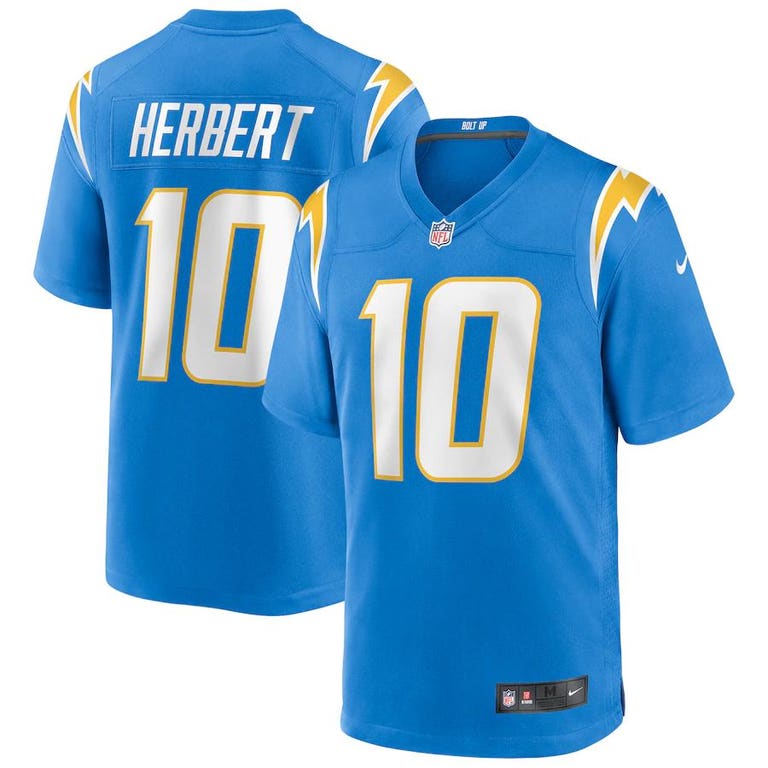 Los Angeles Chargers Justin Herbert #10 Powder Blue Nike Game Jersey