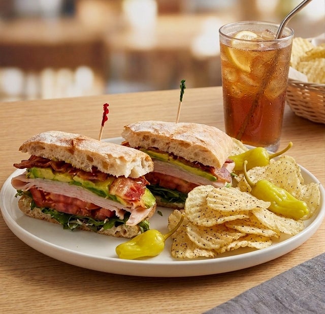 Turkey Club Combo includes your choice of side and beverage.