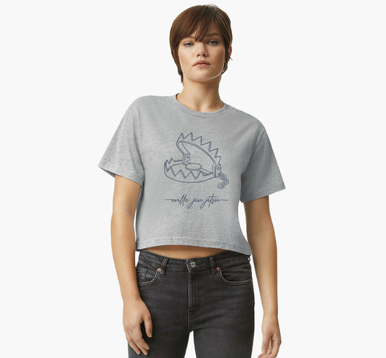 Grey Sleeve Crop Eville Jiu Jitsu Bear Trap