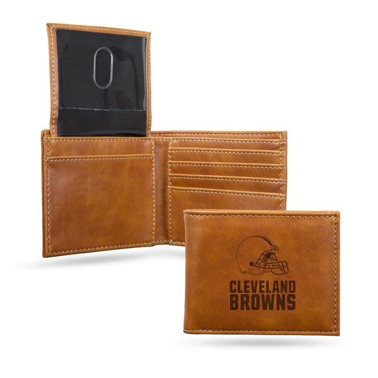 Cleveland Browns Laser Engraved Billfold Leather Wallet