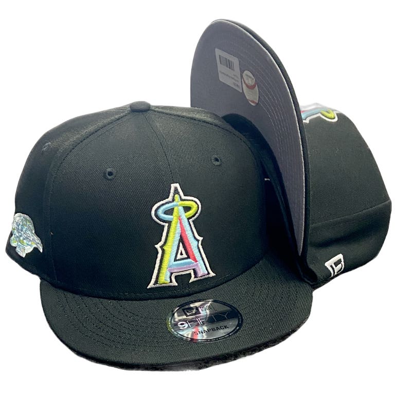 Los Angeles Angels New Era Black Multi 2002 World Series Snapback Hat