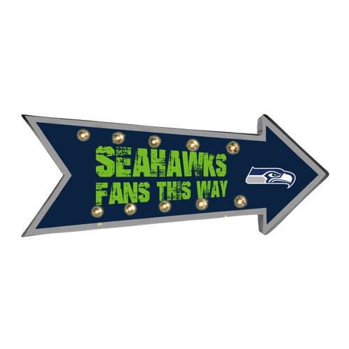 Seattle Seahawks Metal Marquee Light Up Sign
