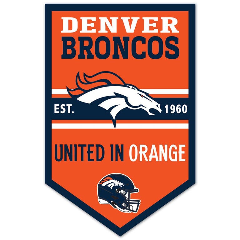 Denver Broncos Chevron Wood Banner Sign 11x17"