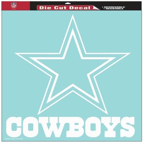 Dallas Cowboys White Perfect Cut Decal 8x8"