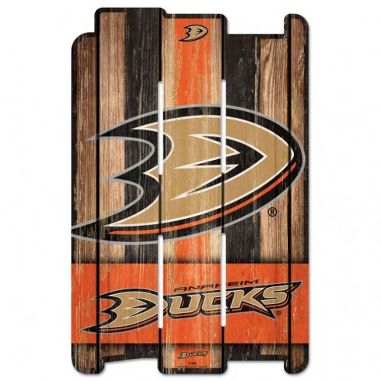 Anaheim Ducks Wood Fence Plank Sign 11x17"