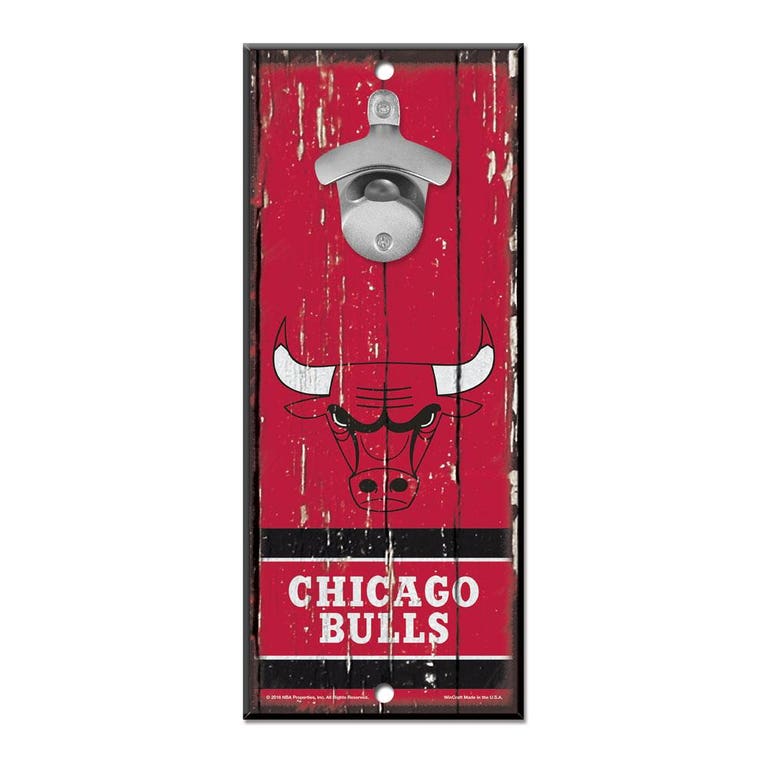 Chicago Bulls Wood Bottle Opener 5x11"