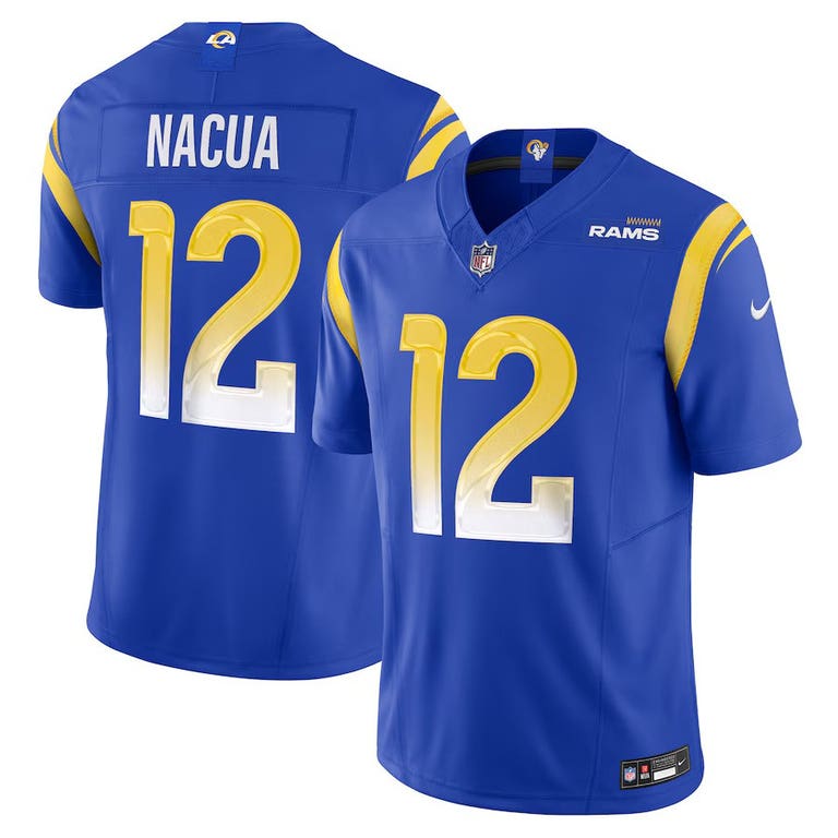 Los Angeles Rams Puka Nacua #12 Royal Blue Nike Vapor F.U.S.E Limited Jersey