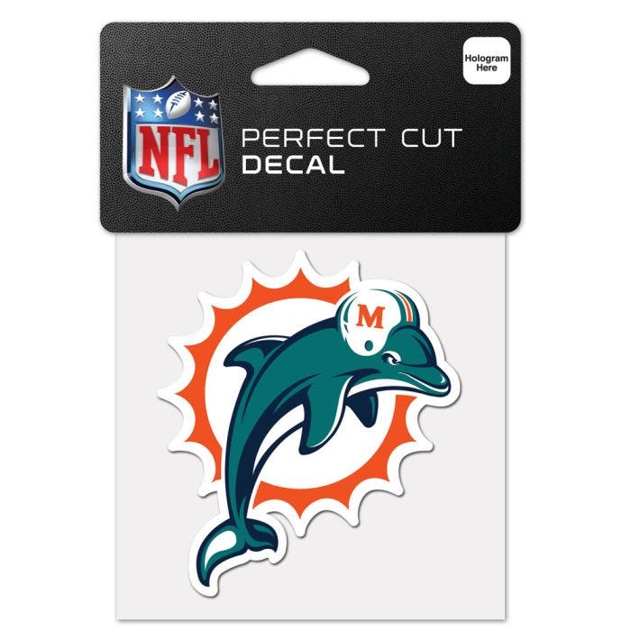 Miami Dolphins Retro Perfect Cut Decal 4x4"