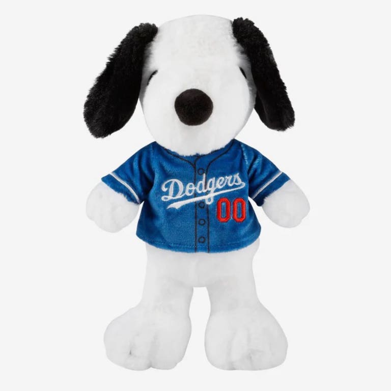 Los Angeles Dodgers Snoopy Plush Toy - wearing Dodgers Jersey
