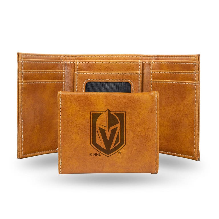 Vegas Golden Knights Laser Engraved Trifold Leather Wallet