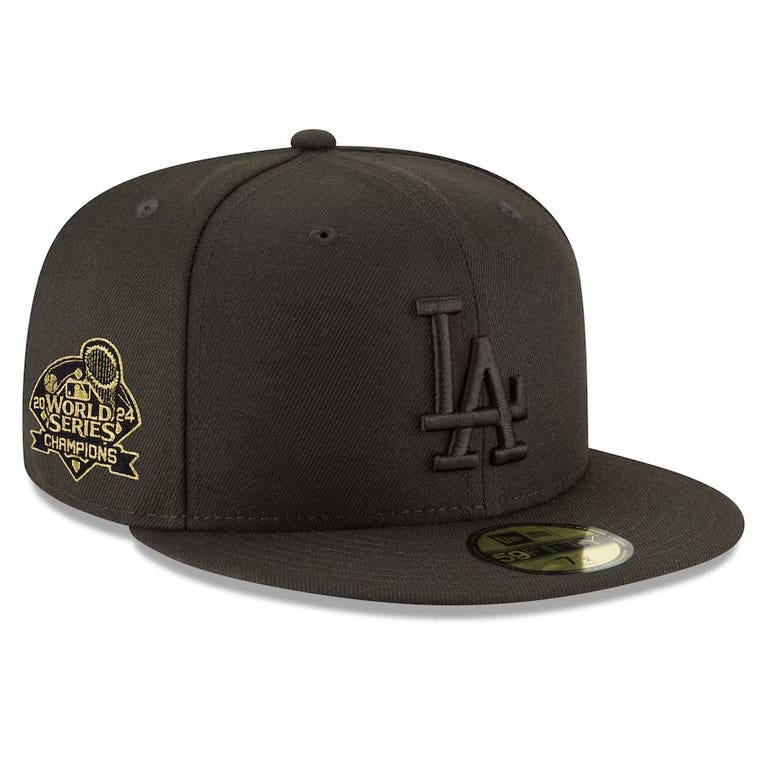 Los Angeles Dodgers 2024 World Series Champions New Era Blackout 59FIFTY Fitted Hat