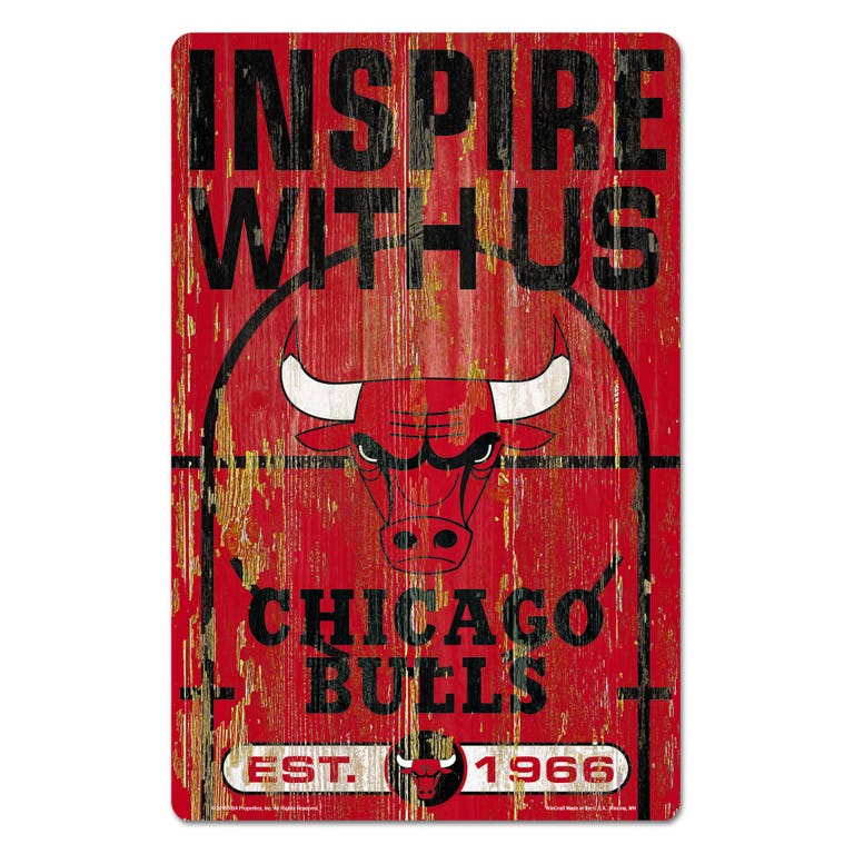 Chicago Bulls Wood Slogan Sign 11x17"