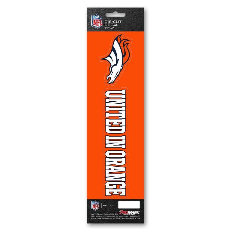 Denver Broncos Slogan Die Cut Decal 2pk