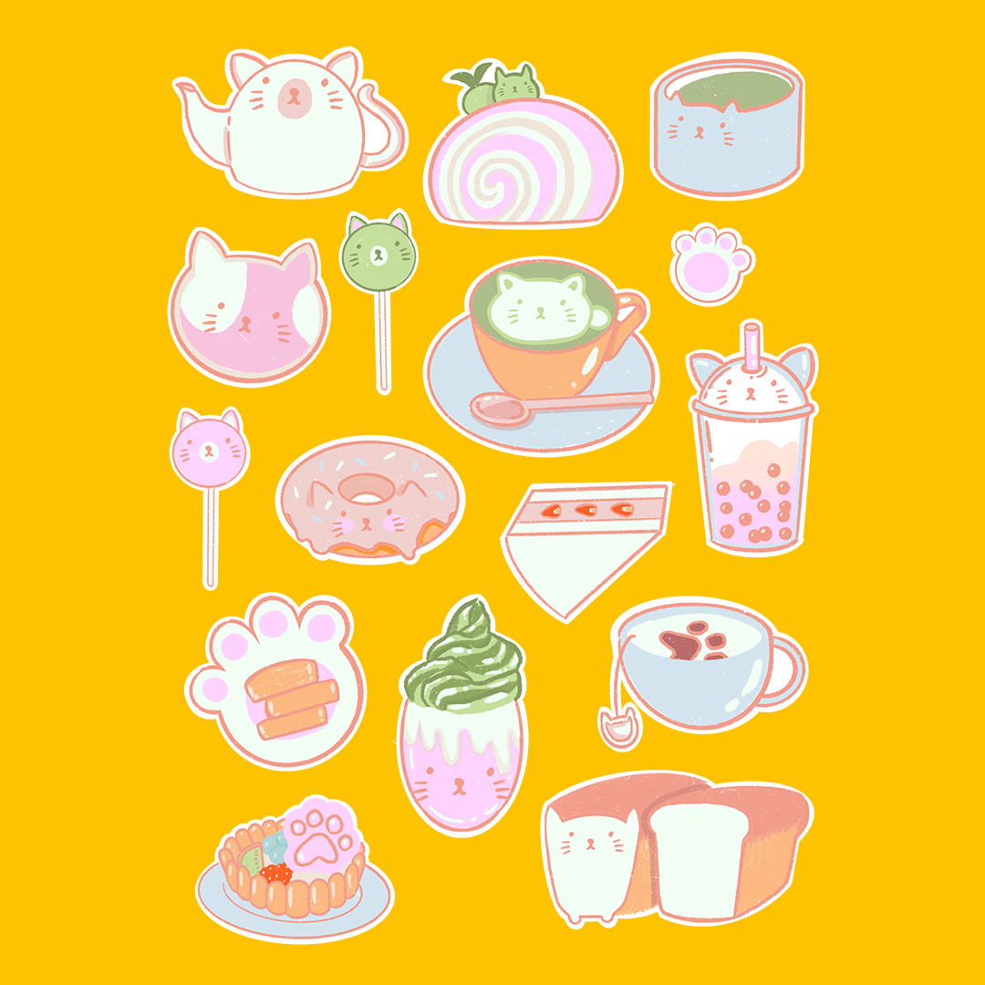 Cat Cafe Sticker Sheet