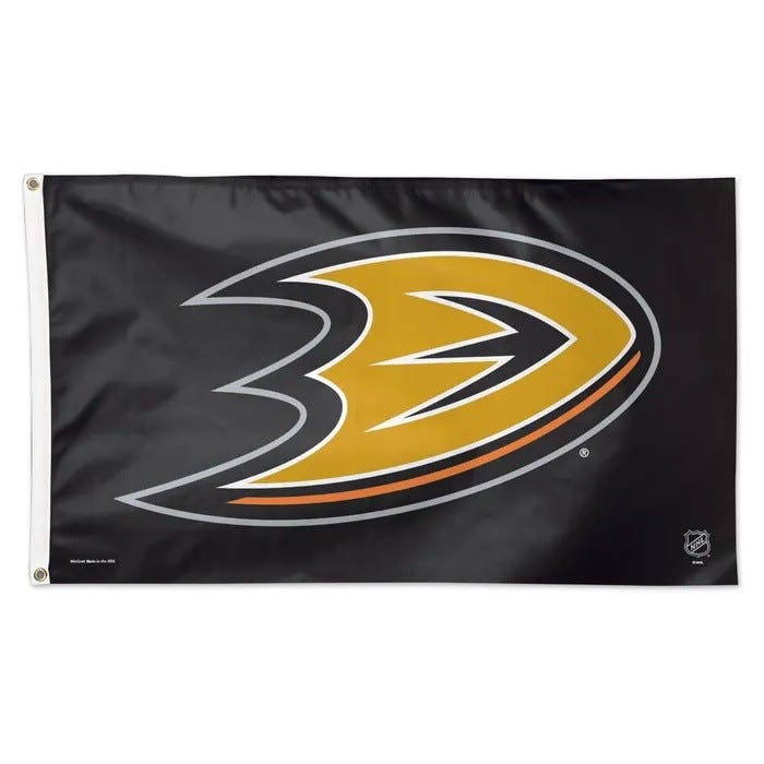Anaheim Ducks Retro Deluxe Black Flag 3x5'