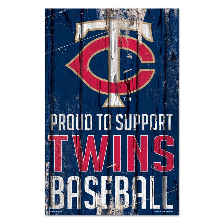 Minnesota Twins Proud to Support Wooden Sign 11x17"