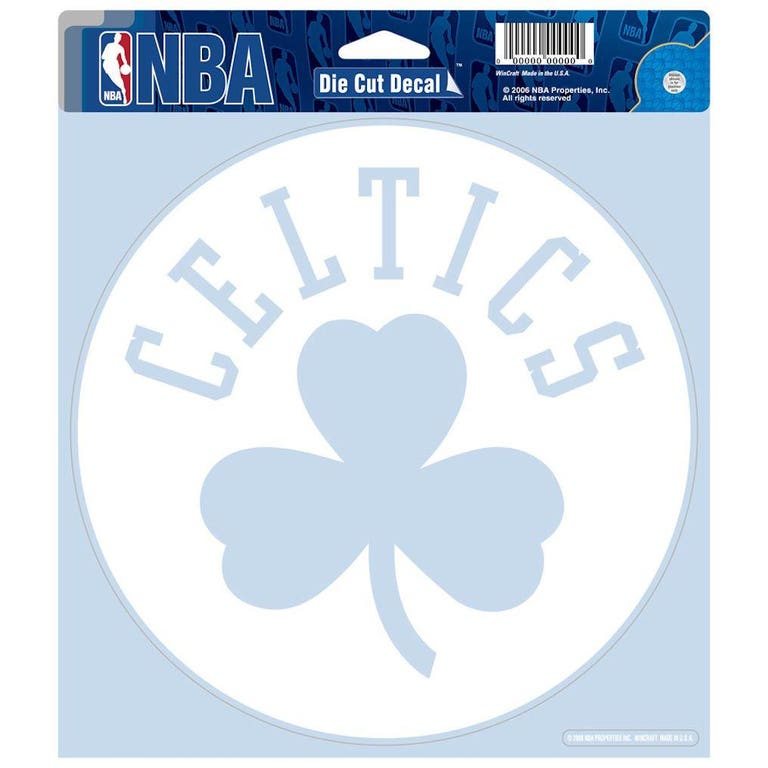 Boston Celtics White Perfect Cut Decal 8x8"
