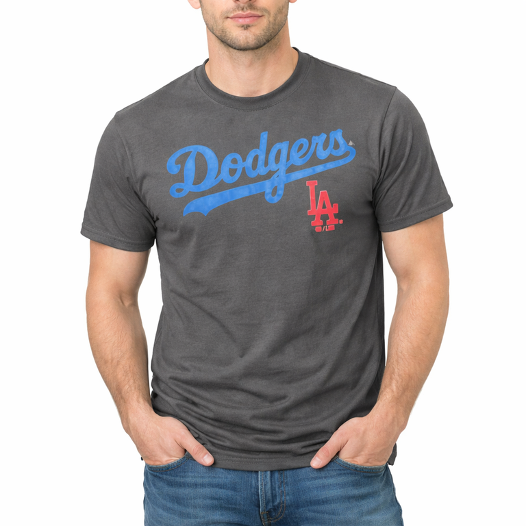 Los Angeles Dodgers Charcoal Grey '47Brand Script Shirt