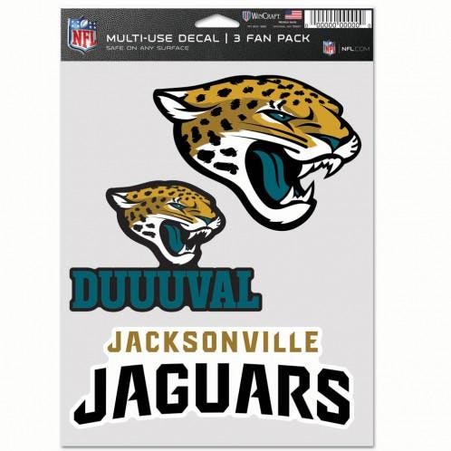 Jacksonville Jaguars Multi Use 3 Pack Fan Decals