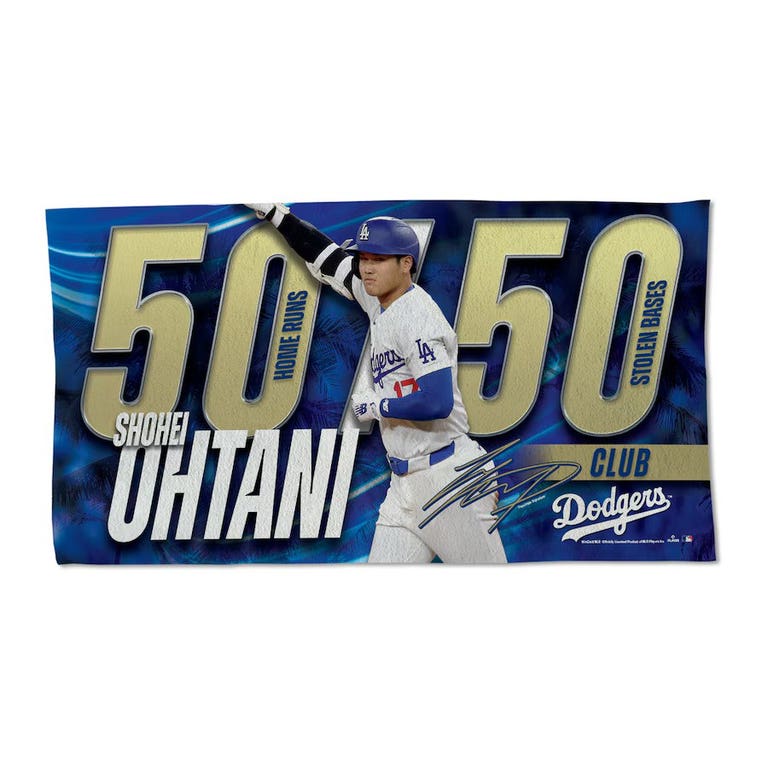 Los Angeles Dodgers 50/50 MLB Record Official Lockeroom Towel 22x42"