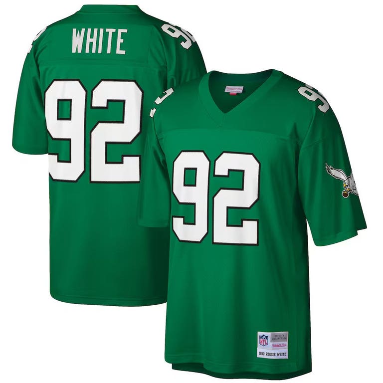 Philadelphia Eagles 1990 Reggie White #92 Mitchell and Ness Kelly Green Jersey