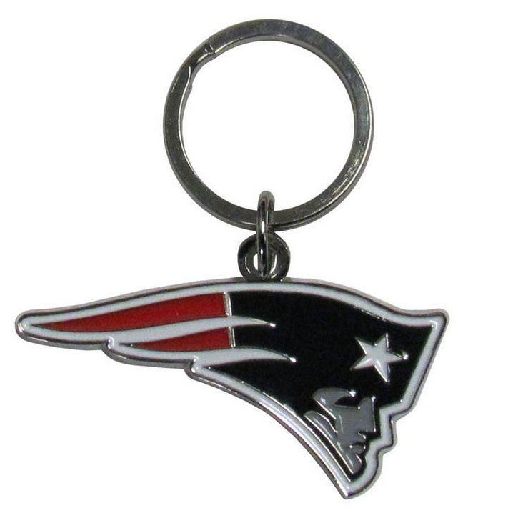 New England Patriots Chrome Cut Logo Keychain
