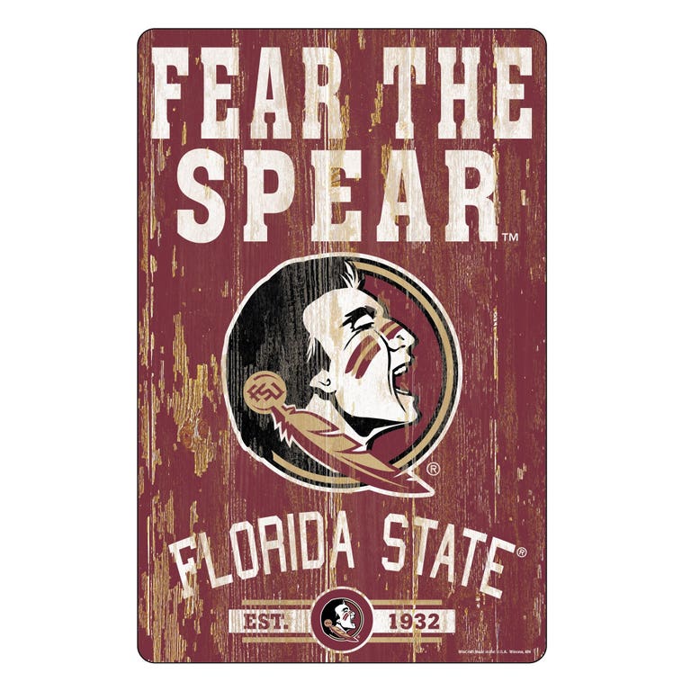 Florida State Seminoles Wood Slogan Sign 11x17"