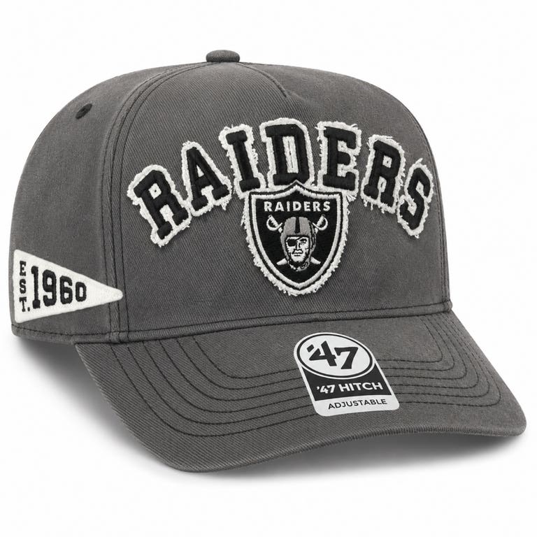 Las Vegas Raiders Coal '47 Brand Calderwood Hitch Snapback Hat