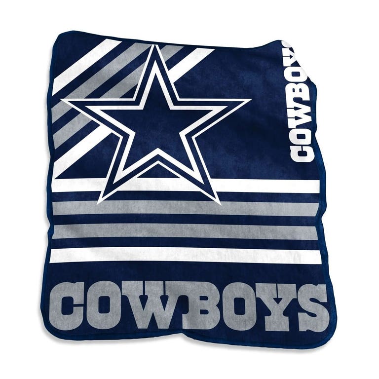 Dallas Cowboys Team Stripe Raschel Throw Blanket 50x60"