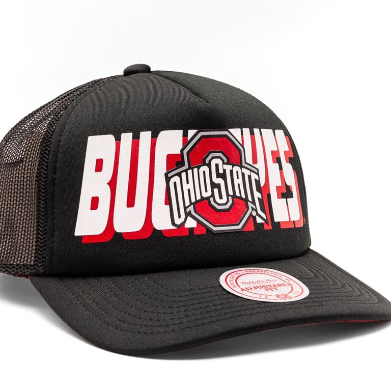 Ohio State Buckeyes Billboard Trucker Mitchell and Ness Snapback Hat