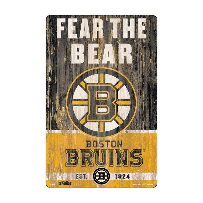Boston Bruins Wood Slogan Sign 11x17"