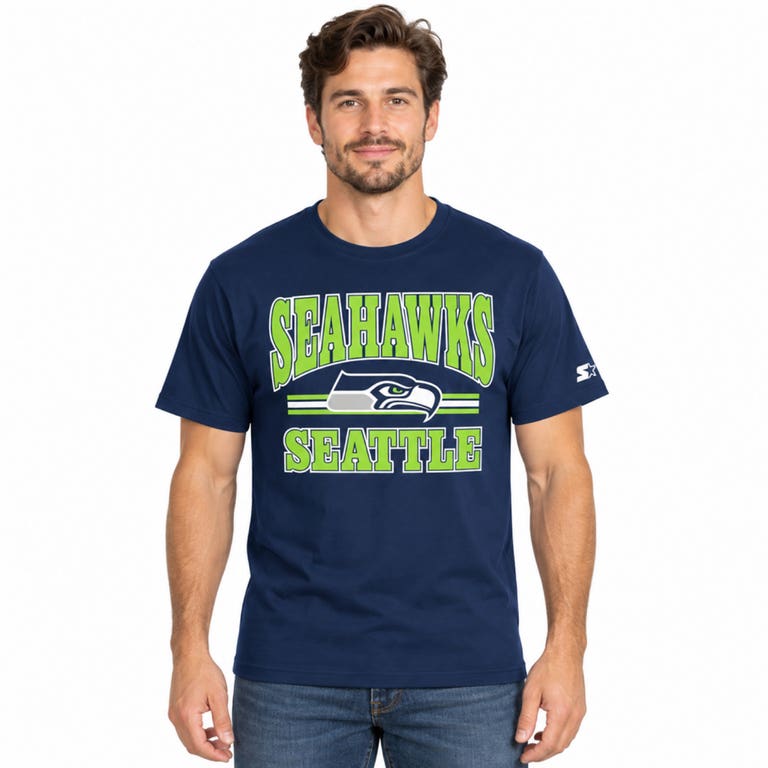 Seattle Seahawks Navy Blue Starter Endzone Shirt