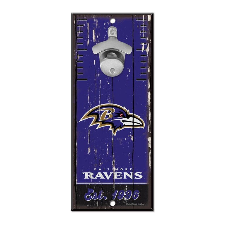 Baltimore Ravens Wood Bottle Opener 5x11"