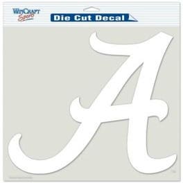Alabama Crimson Tide White Perfect Cut Decal 8x8"