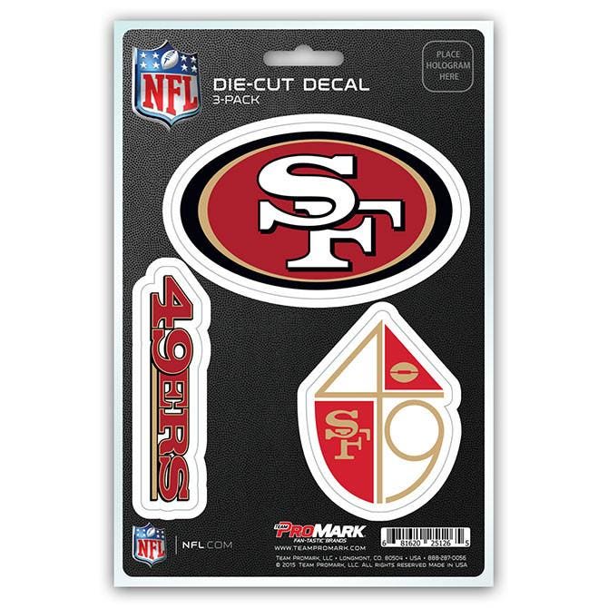 San Francisco 49ers Die Cut Team Decals 3pk