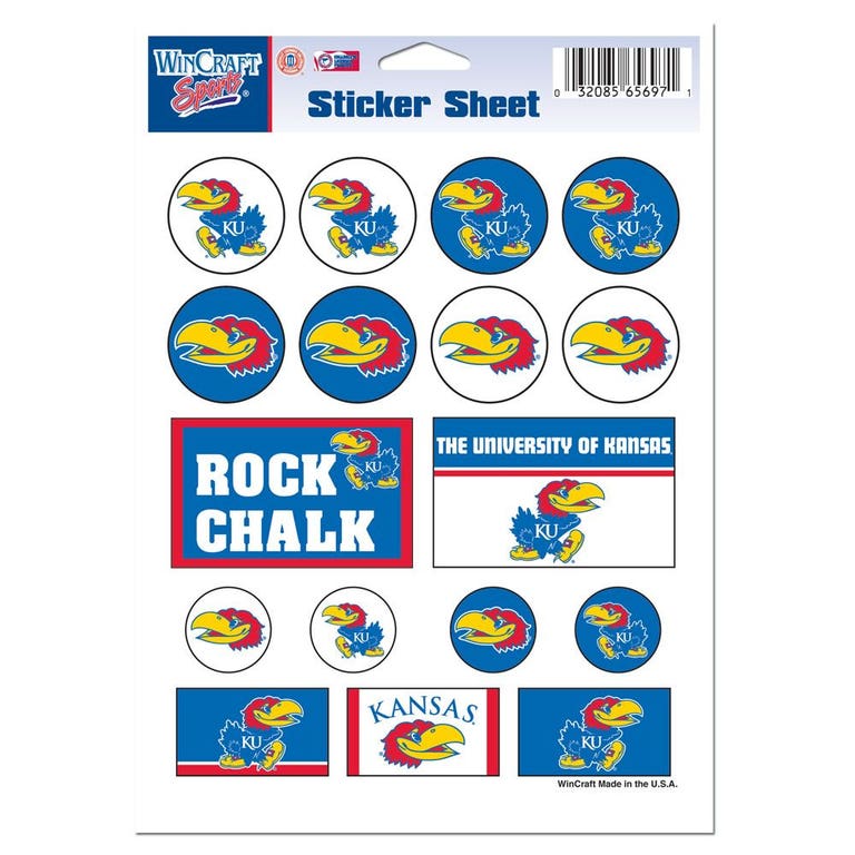 Kansas Jayhawks Vinyl Decal Sheet 5x7"