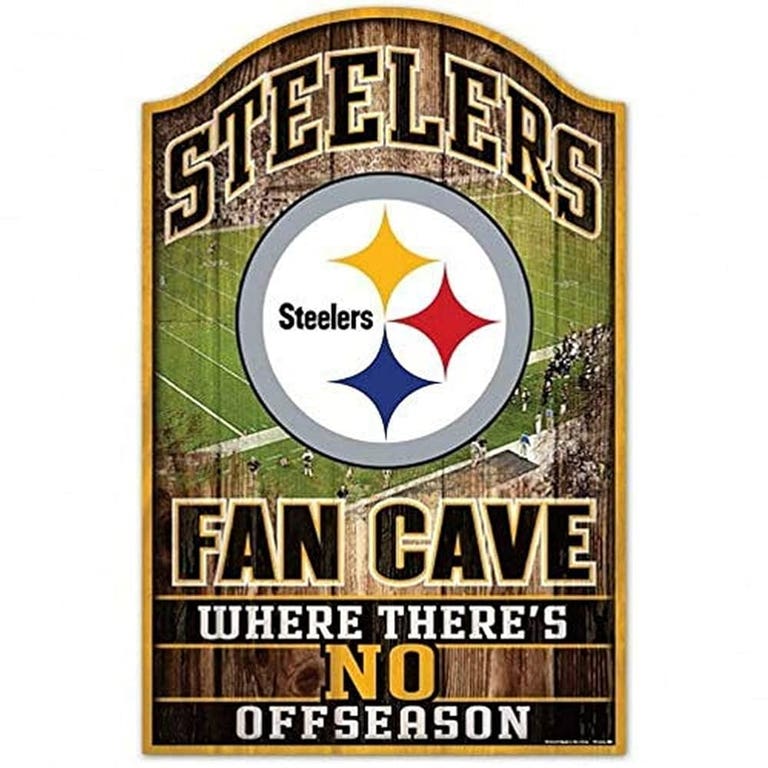 Pittsburgh Steelers Wood Fan Cave Sign 11x17"