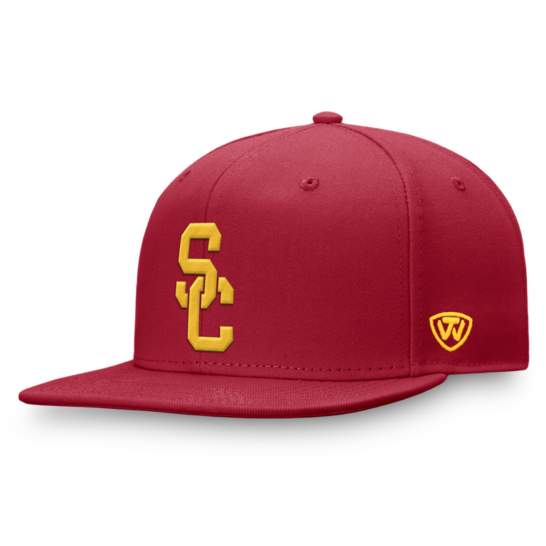 USC Trojans West Cardinal Top of the World Fitted Hat